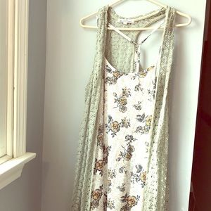 Floral Cotton Dress with Tank Top Cover Up
